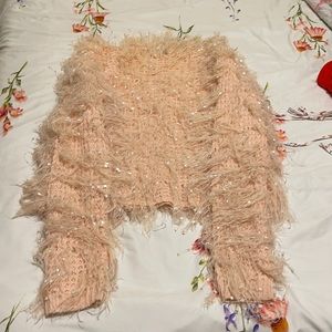 Blush Pink fringe sweater